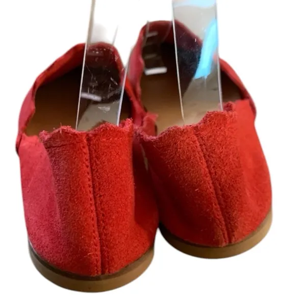 Seaside Red Suede Woman’s Scalloped Slip On Flat Shoes Size US … - Image 7