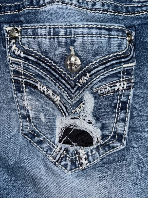 Miss Me Curvy Ankle Skinny Jeans Women’s Waist Size 27 Length 26 Distressed READ - Image 11