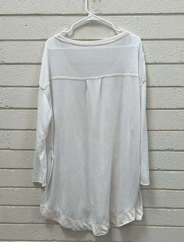 Free People White Long Sleeve Top size M - Image 2