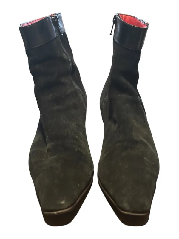 Coach Hillary‎ Black Suede Ankle Boots Block Heel Made in Italy Size 8.5 B - Image 2