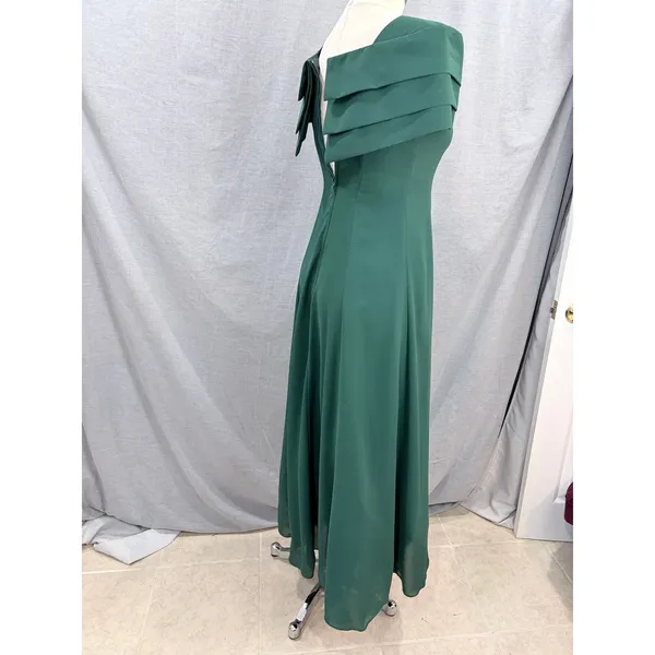 Vintage ON‎ ON Fashions Hunter Green Formal Dress 80s Gown Brooch Size 3/4 - Image 6
