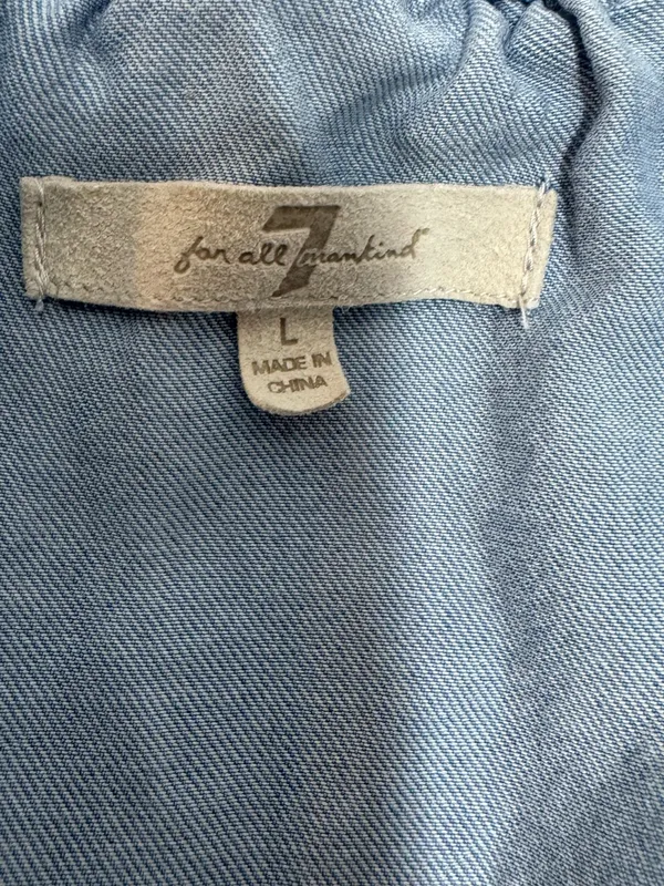 7 For All Mankind Light Blue Chambray Shirt - Image 3