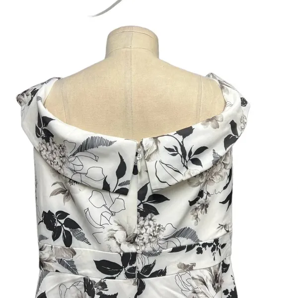 City Chic Flourish Off the Shoulder Dress Ivory Mod Floral Plus Size 14‎ - Image 9