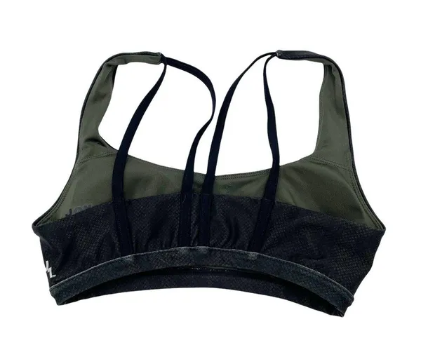 JoyLab Dark Green & Black Snakeskin Reptile Print Strappy Sports Bra Size XS - Image 2