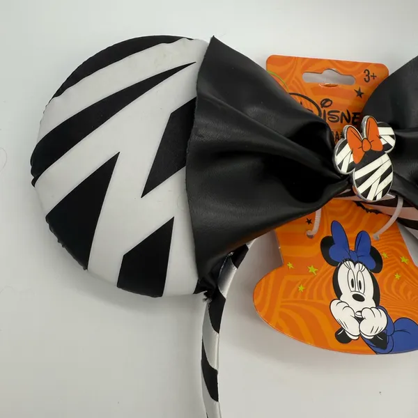 Disney Minnie Mouse Ears Halloween Black White Mummy Wrapped Headband Vacation - Image 6