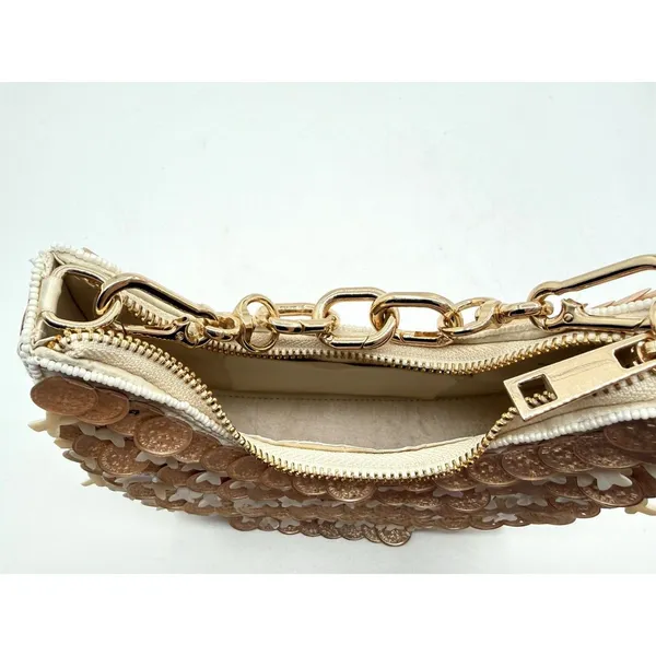 Sardine & Coin Beaded Embellished Shoulder Clutch Purse Wallet Viral 7.5” X 7” - Image 5