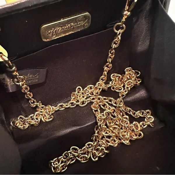 Inge Christopher Vintage Elegant‎ Rhinestone Clutch Chain Strap Women's Purple - Image 5