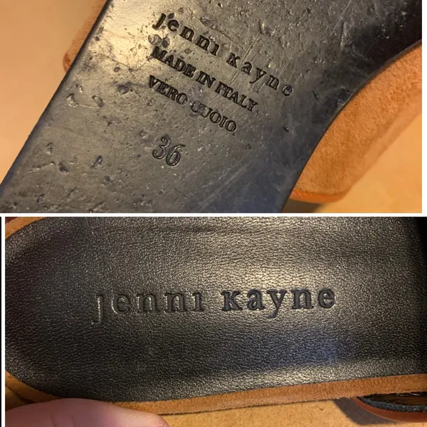 Jenni Kayne Handcrafted Cognac Brown Suede Leather Slide Mule Slides (36) - Image 9