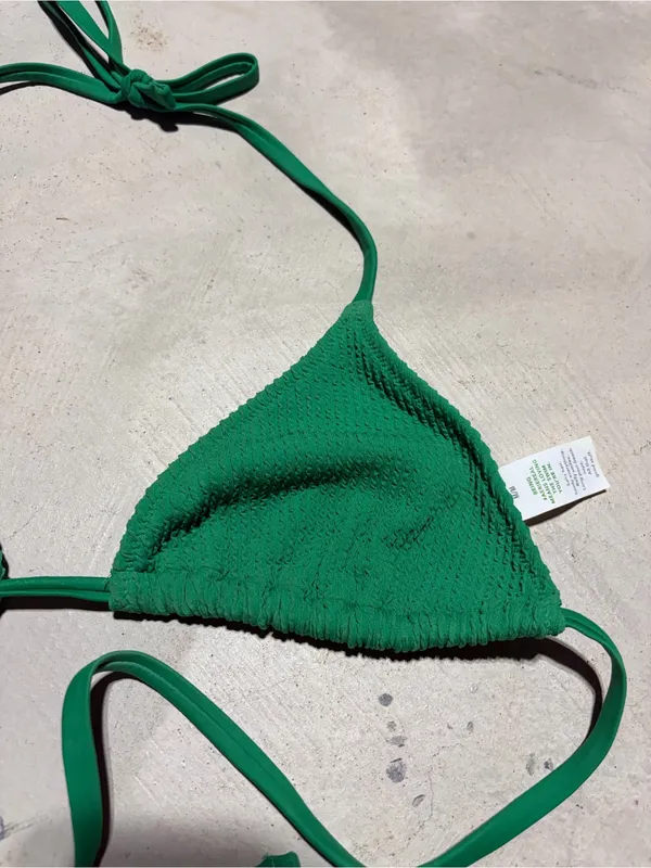 Aerie Green Textured Triangle Bikini Top medium - Image 4
