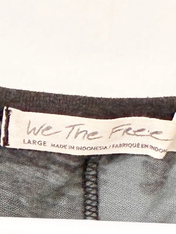 Free People We The Free Women's Camo T Shirt Top Grey Short Sleeve Size Small - Image 3