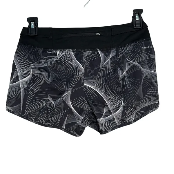 Nike Dri Fit Running Shorts Womens‎ Size Small Black White Geometric Print - Image 7
