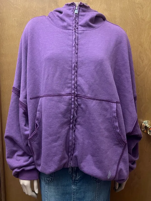 RARE Sample Full-Zip Heavy Hoodie Jacket with Bubble Hem, NWOT - Image 11