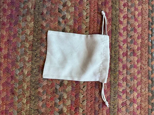Kendra Scott Cream Drawstring Jewelry Pouch with Gold Logo - Image 2