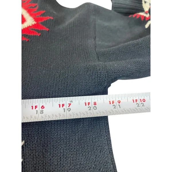 Lauren Ralph Lauren Southwestern Aztec Black Red Knit Sweater Womens M READ - Image 10