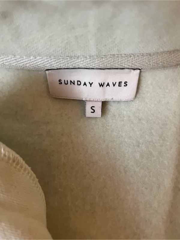 Sunday Waves Mint Green Cropped Half Zip Pullover Sweatshirt Womens Size S - Image 4