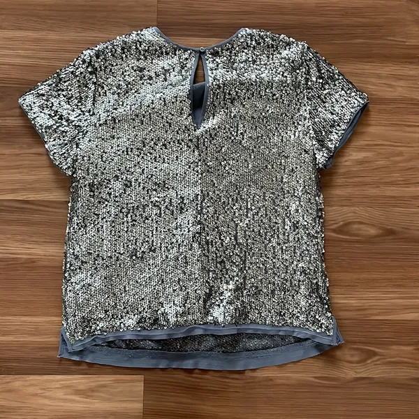 Abercrombie Size S silver sequin crop top from - Image 2