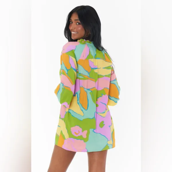 Show Me Your Mumu Summer Sorbet Bright Abstract Char Tunic Swim Coverup - Image 2