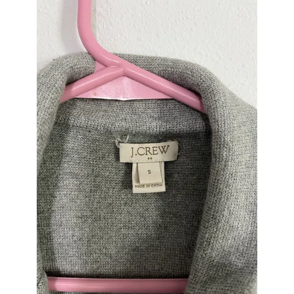 J Crew Sweater Blazer Cotton Gray Size S - Image 6