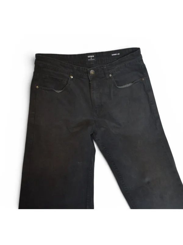 Cotton On Men's Black Tapered Leg Jeans Size 30 Stretch Denim Casual Pants - Image 3