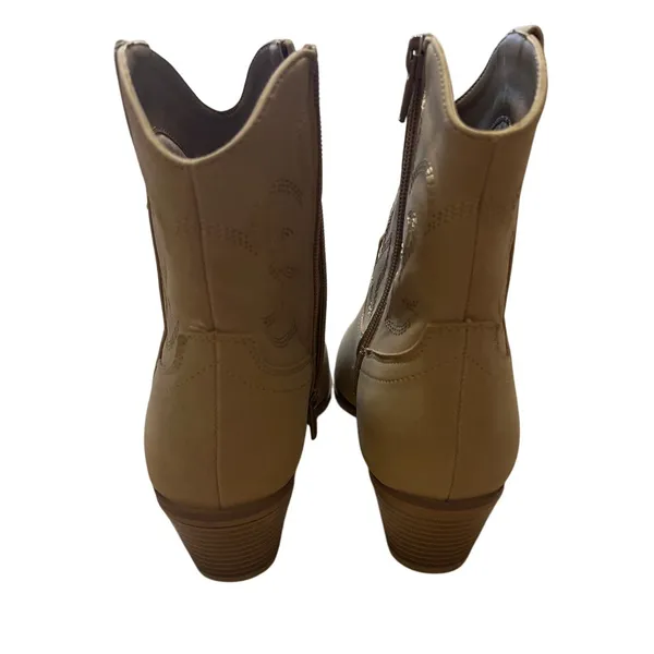 Bunulu Women’s Cowgirl Boots Tan Western Bootie Size 8 M Addie - Image 4