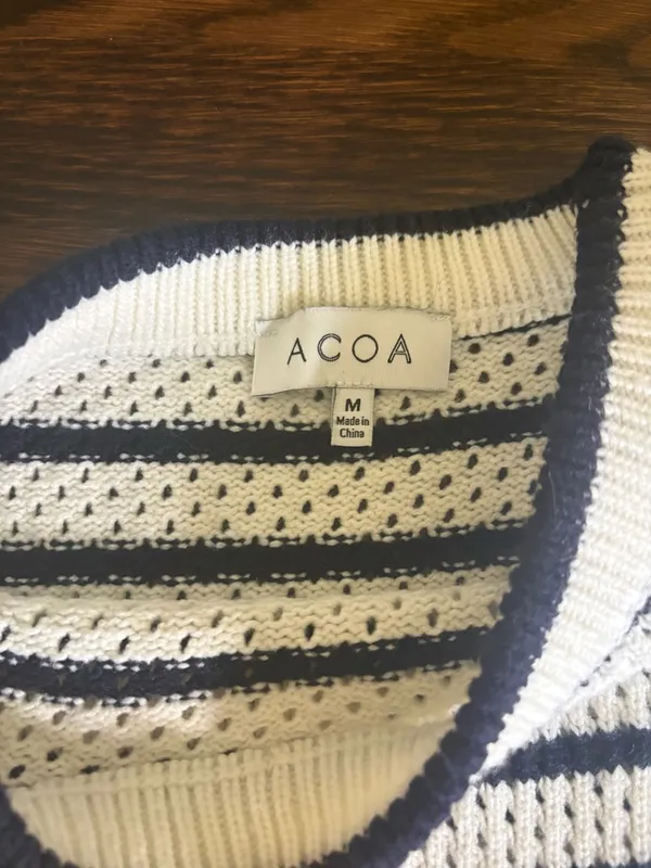 Acoa sleeveless striped sweater Blue Size M - Image 2