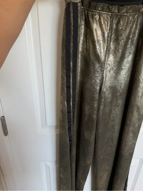 Free People Metallic Track Pants Size Medium - Image 5