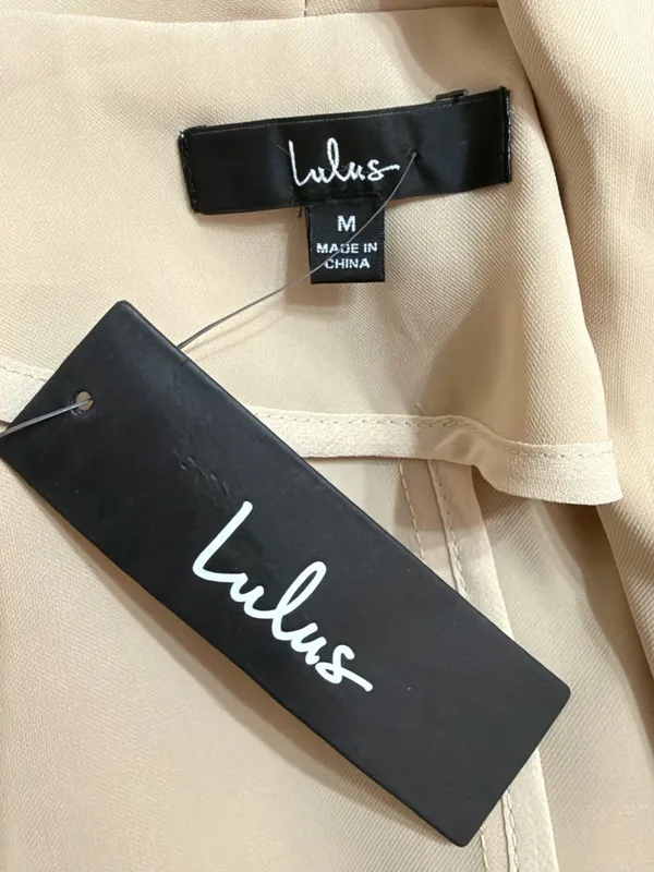NWT Lulus Women’s Miss Punctuality Taupe Lightweight Open Front Blazer Size M - Image 5