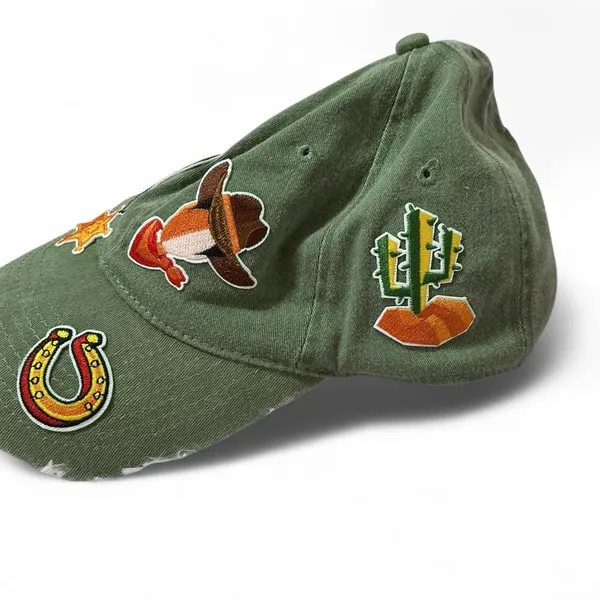 Cowboy‎ Hat Olive Otto Flex Western Embroidered Skull Horseshoe Sheriff Star - Image 5