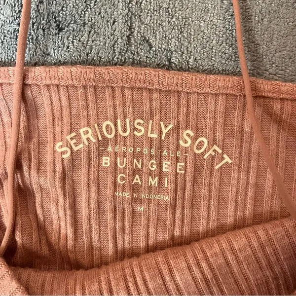 NWT Aeropostale Pink Seriously Soft Cropped Bungee Cami‎ Tank Top Size Medium - Image 6