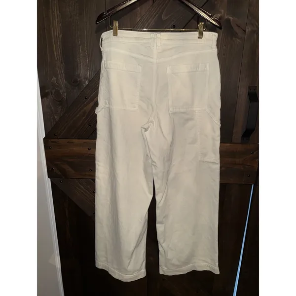 American Eagle AE Women's 14 Super High Rise Baggy Wide Leg Pant Stretch‎ Cream - Image 2