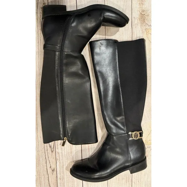 Tommy Hilfiger Women’s TWIZELLE-T Tall Riding Black Boots Size 7 - Image 6