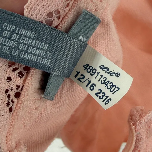 Aerie Pink Lace Bralette Crossover Straps Unlined Soft Cup‎ Bra XL - Image 7