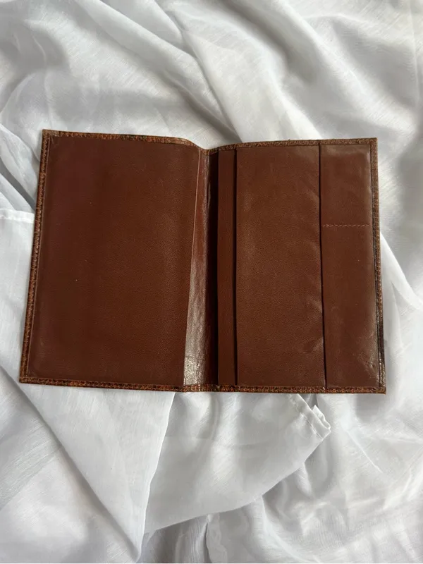 Leather Snakeskin Passport Cover Brown - Image 2