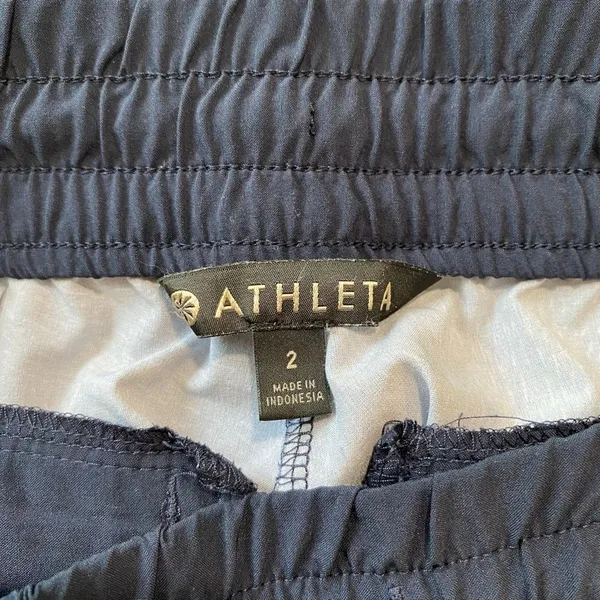 Athleta Running Shorts Size 2 Navy Blue Printed Athletic Drawstring - Image 4