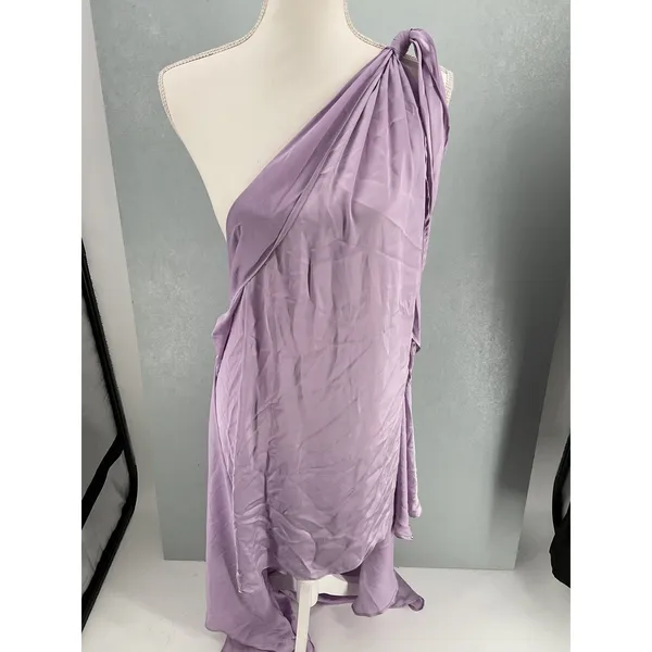 BAOBAB Womens Dress Marea One Shoulder Wrap Lavender Size Large - Image 4