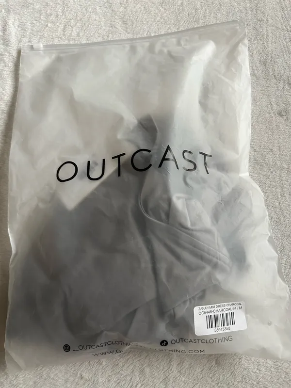 Outcast Clothing Zarah Mini Dress Charcoal - Image 4