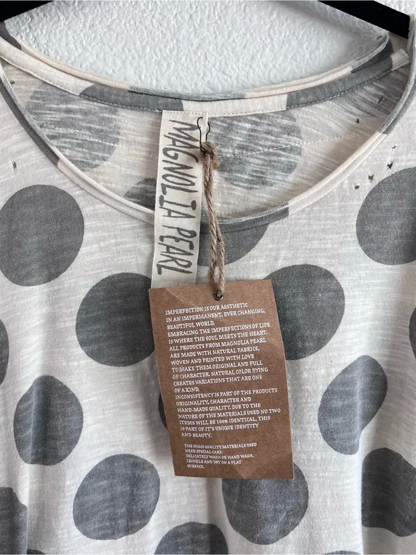 NWT Magnolia Pearl Dylan Go Go Dot Cotton Jersey Distressed Oversized OS - Image 2