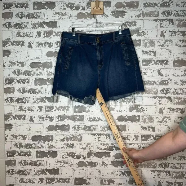 American Eagle | women denim mom shorts raw hem - Image 7