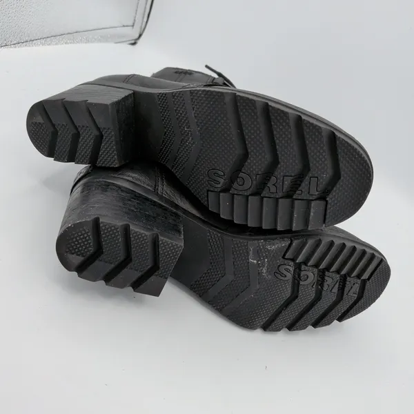 Sorel Cate Lace Black‎ Leather Waterproof Combat Boots NL3385-010 Womens 6 - Image 7