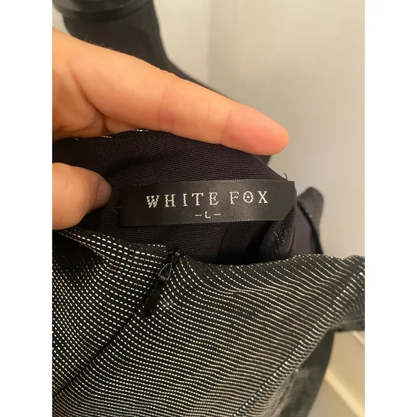 White Fox One Shoulder Guilty Pleasure Metallic Silver Mini Dress Bodycon Corset - Image 6