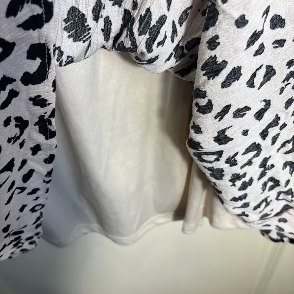 Savanna‎ Jane Boho Floral Embroidered Leopard Print Dress Flutter Sleeve Size 2X - Image 4