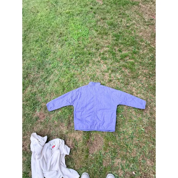 Amuse Society Quilted Snap Front Jacket Periwinkle Blue Palm‎ Tree Logo L/XL - Image 11