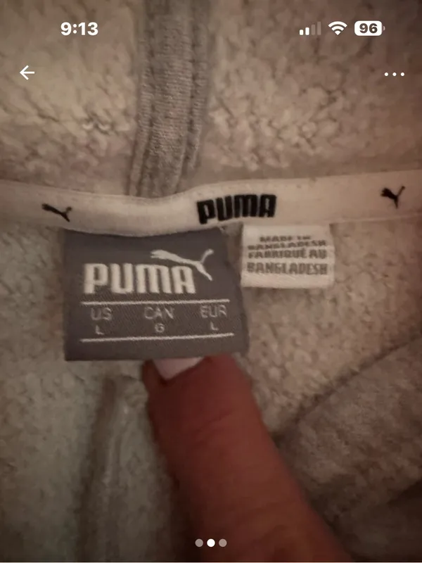 Puma Gray Pullover Hoodie with Black Logo - Image 2