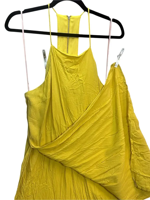 Forever 21 Contemporary Mustard Yellow Racerback Side Slit Mini Dress Size L - Image 8