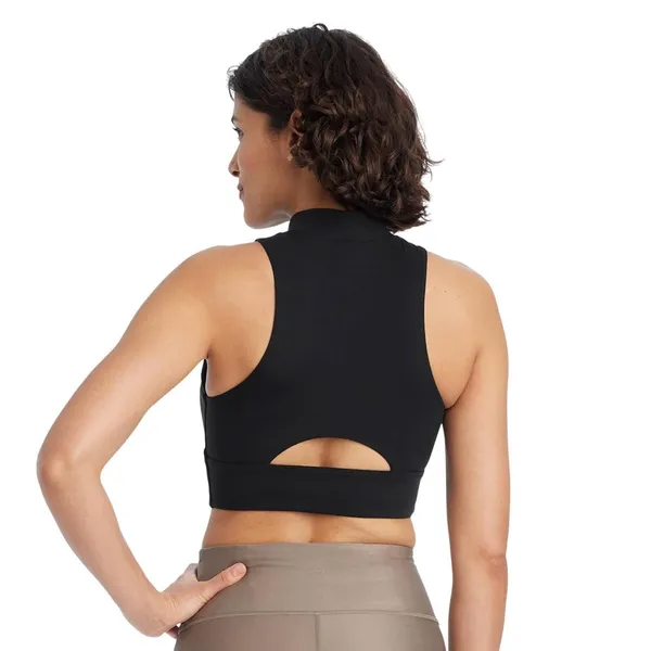 NWT All In Motion Light Support High-Neck Crop Sports Bra 89809232 Black XS - Image 2