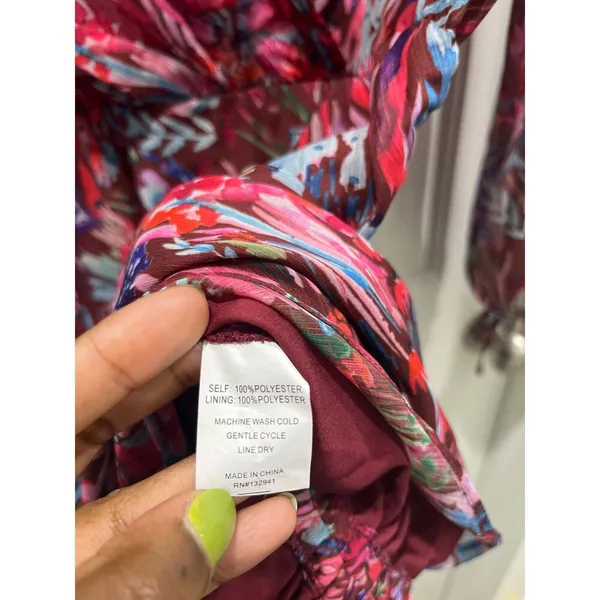 Amanda Uprichard Amani Long Sleeve Mini Dress in Bloom Sz L - Image 6