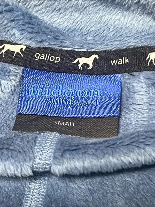 Irideon Riding Wear Plush Fleece Jacket Womens Small Slate Blue Asymmetric Zip - Image 4