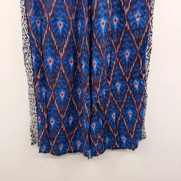 Anthropologie Value Blue Aztec Printed Wide Leg Pull On Pants‎ Sz M - Image 5