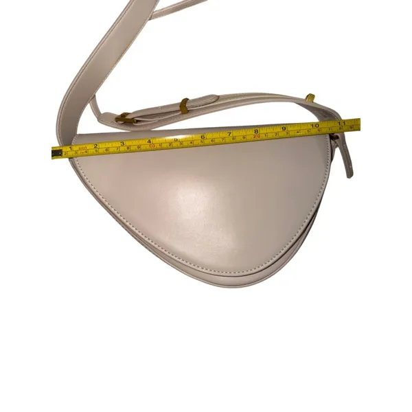 Zara Cream Asymmetric Crossbody Bag Sculptural Minimalist Half Moon Purse EUC - Image 12