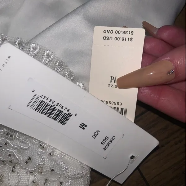 Rya Primrose beaded Chemise Nwt M slip satin anthro wedding sexy lingerie $150 - Image 12